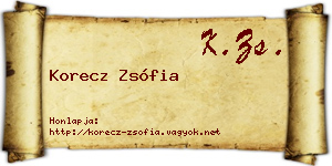 Korecz Zsófia névjegykártya